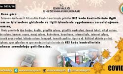 İzmir İl Hıfzıssıhha Kurulu kararları 2021 Mart, son dakika HES Kodu zorunlu yerler listesi