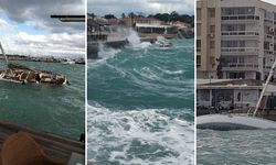 İzmir Çeşme’de fırtına son dakika: yan yatan tekne karaya vurdu, bir tekne battı