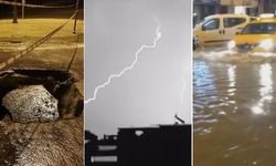 İzmir yine sağanak yağmura teslim oldu, İzmir sel felaketinde yollar çöktü