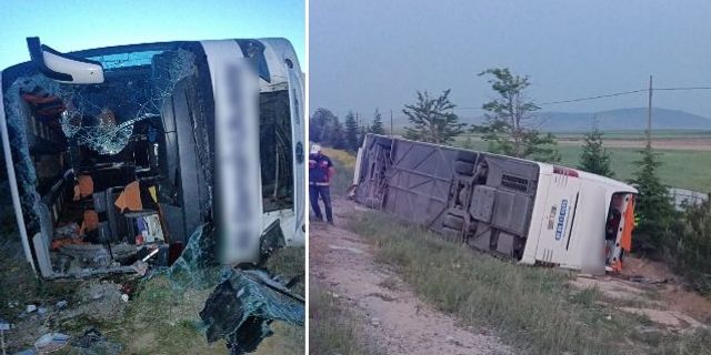 Afyon Emirdağ trafik kazası Emirdağ Ümraniye Köyü yolcu otobüsü devrildi: 27 yaralı