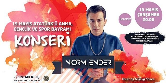 Norm Ender İzmir konseri 2022 Buca Belediyesi 19 Mayıs etkinlikleri