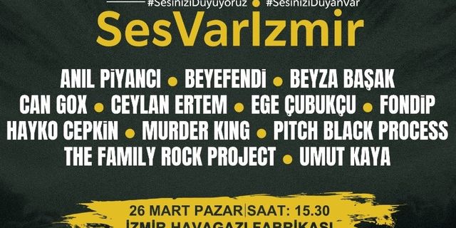 İzmir Bir Kira Bir Yuva kampanyası için Ses Var İzmir konserleri yapılacak