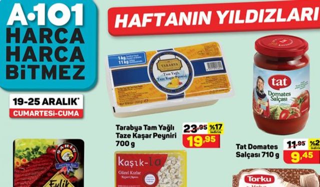 A 101 19 – 24 Aralık 2020 aktüel ürünler kataloğu, A 101 bu hafta neler var?