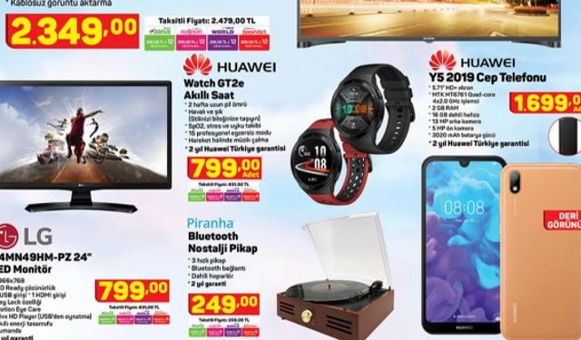 A101 aktüel ürünler kataloğu, televizyon, cep telefonu, Huawei GT 2E akıllı saat