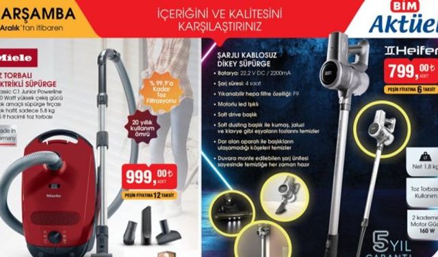 Bim aktüel ürünler kataloğu 31 Aralık, BİM bu hafta pazar arabası, Presmix meyve presi, süpürge