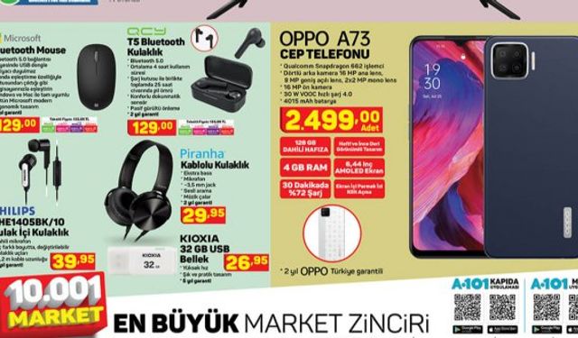 A101 aktüel indirimli ürünler kataloğu bu hafta, Onvo televizyon, Oppo cep telefonu, Samsung süpürge