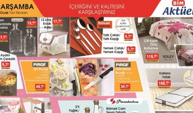 BİM 12 Ocak Salı ve 13 Ocak Çarşamba aktüel ürünler kataloğu, BİM’de bu hafta neler var?