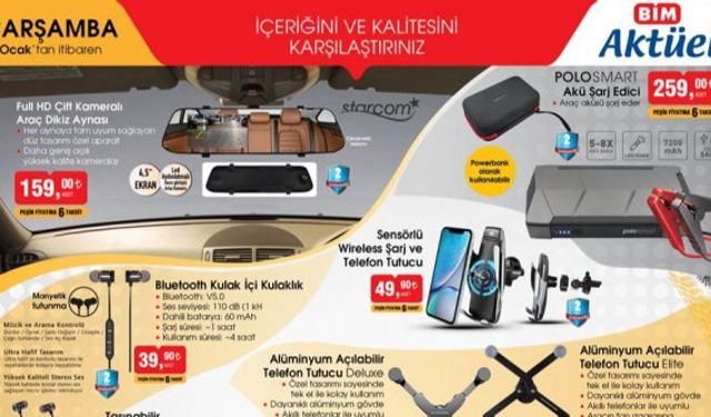 Bim aktüel ürünler kataloğu 5 Ocak Salı ve 6 Ocak Çarşamba, BİM ankastre set ve elektrikli ısıtıcı