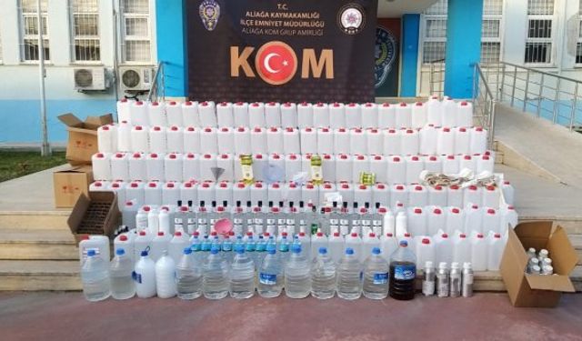 İzmir Bergama’da sahte içki baskını: 2 kişi gözaltına alındı