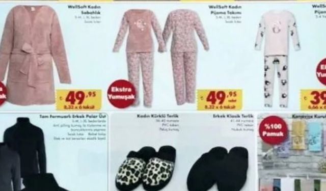 Şok market Çarşamba aktüel ürünler kataloğu, erkek polar, kadın sabahlık, pijama takımı