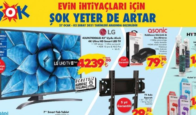 Şok market Çarşamba aktüel ürünler kataloğu, Şok bu hafta neler var?