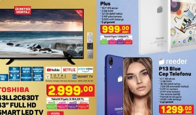 A101 market indirim kataloğu, A101 Samsung mikrodalga fırın, Toshiba televizyon, Irobot süpürge