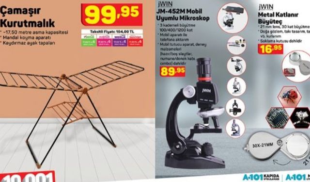 A101 market indirimli aktüel ürünler kataloğu Toshiba Led TV, Reeder Tablet, Sunny el blender seti