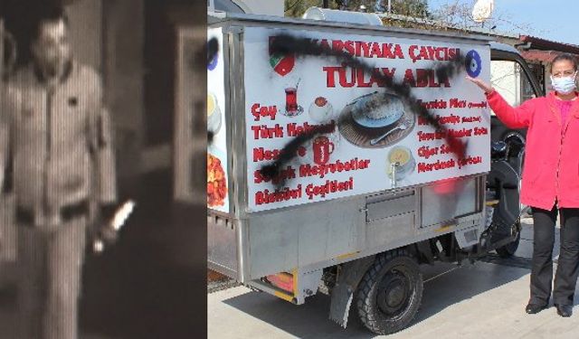 İzmir Karşıyaka’da çay ve pilav satan Tülay Ün’ün aracına çirkin saldırı