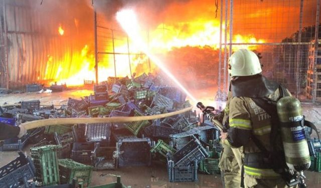 Son Dakika İzmir, Menemen Emiralem sebze meyve halinde yangın çıktı