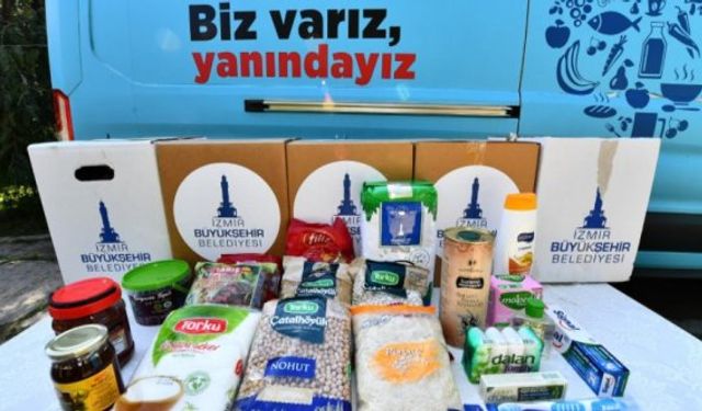 İzmir Büyükşehir Belediyesi Ramazan kolisi paketi ve iftar yemek yardımı 2021