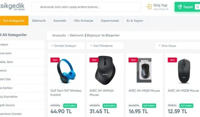 Türkiye'nin Yeni Nesil Online Alışveriş Sitesi Eksikgedik