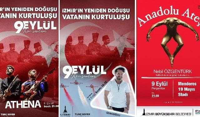 İzmir 9 Eylül konserleri 2021 etkinlikleri İzmir Athena konseri Anadolu Ateşi dans gösterisi