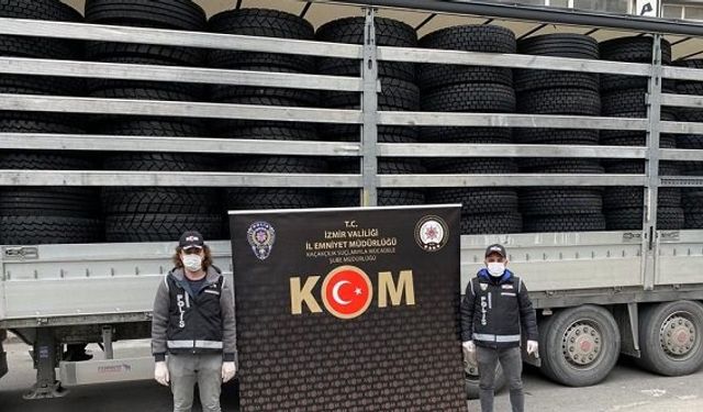 İzmir Kemalpaşa’da kaçak araç lastiği operasyonu