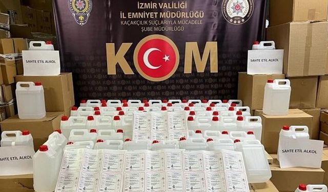 İzmir Buca Bayraklı Menderes Kemalpaşa’da sahte alkol operasyonu