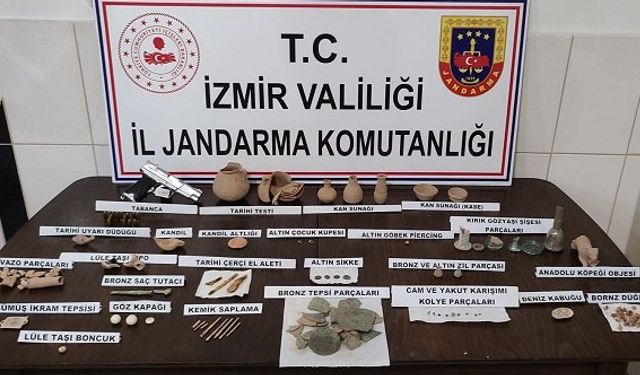 İzmir Torbalı’da tarihi eser kaçakçılığı operasyonu: 90 parça eser ele geçirildi