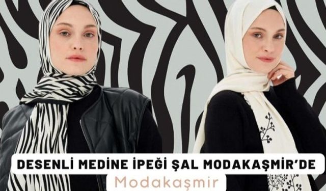 Desenli Medine İpeği Şal Modakaşmir’de