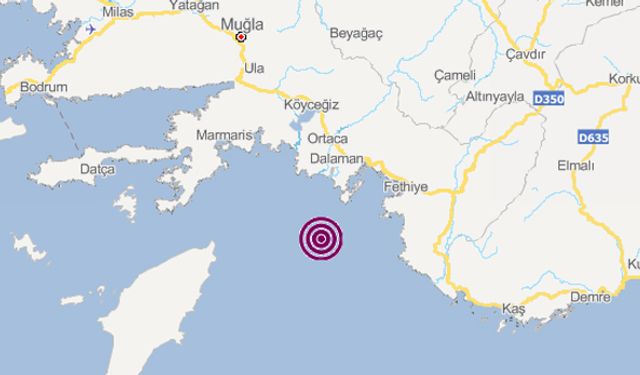 Ege Denizi'nde, Dalaman açıklarında 3,7 büyüklüğünde deprem