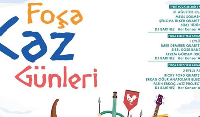 Foça'da gerçekleşecek caz günlerinde program belli oldu