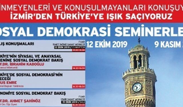 İzmir'de Sosyal Demokrasi Seminerleri programı belli oldu