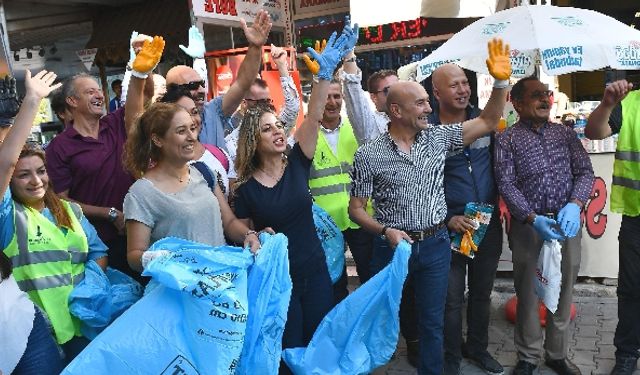 İzmir temizlik seferberliğinin yeni durağı Kemeraltı oldu