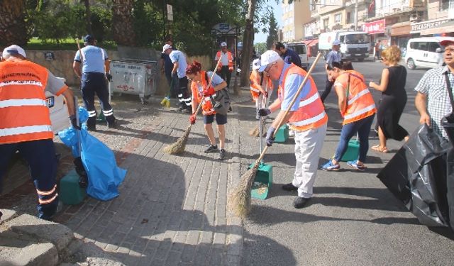 Temizlik seferberliğine Karabağlar da katıldı