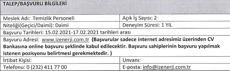 İzmir Büyükşehir Belediyesi personel alımı 2021