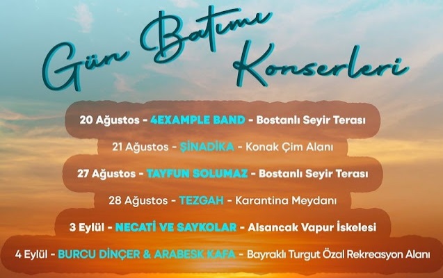 İzmir günbatımı konserleri 2021 programı etkinlik takvimi
