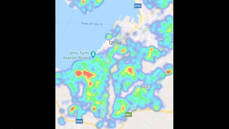 İzmir koronavirüs haritası