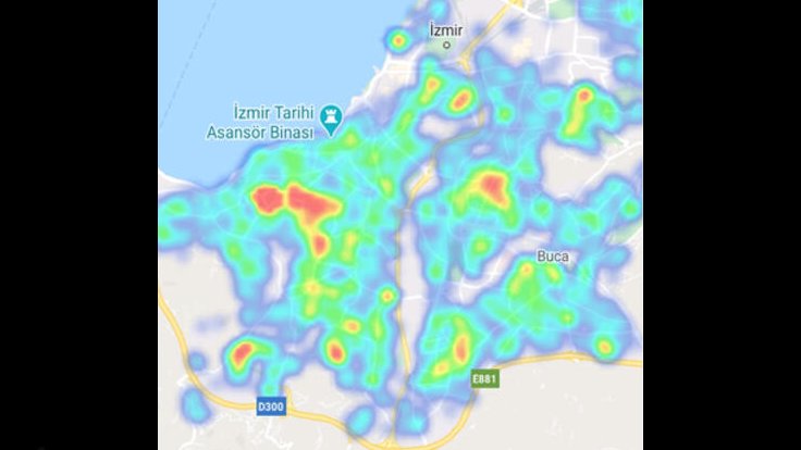 İzmir koronavirüs haritası